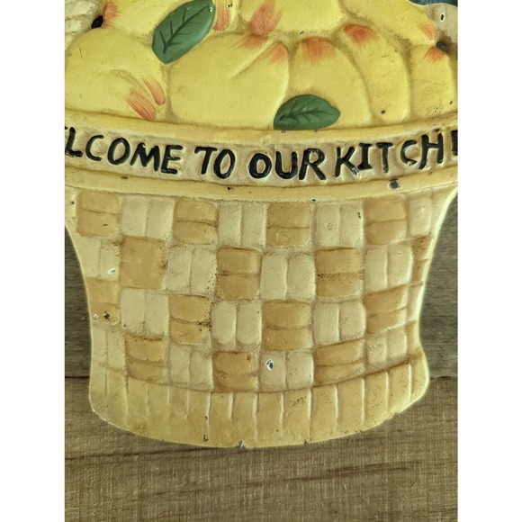 Vintage Cast Iron Kitchen Trivet / Welcome to our kitchen - Picture 3 of 10